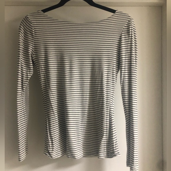 Form fitting Carly Jean top. White with black stripes. Only wore a few times. - Picture 1 of 4